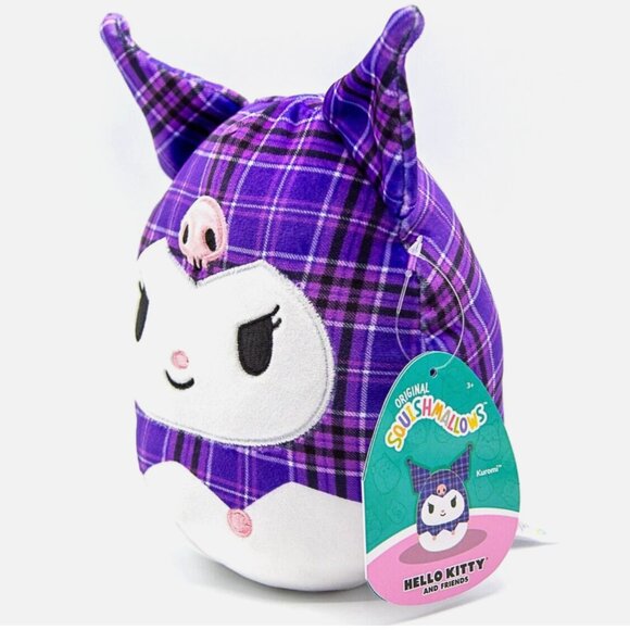 7" Kuromi in Purple Plaid Sanrio Squishmallows/ Jazzwares / KellyToy BNWT - Picture 3 of 6